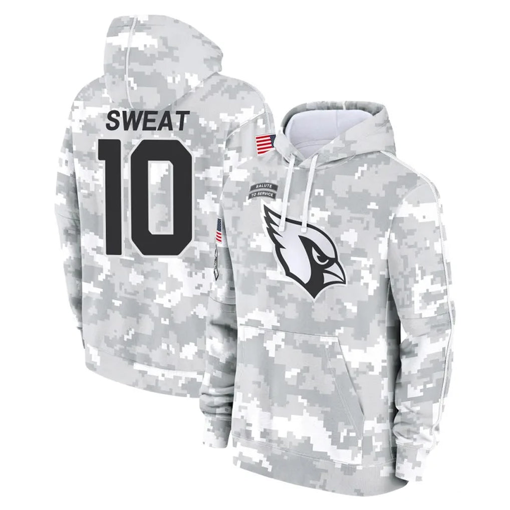 Ncoe A.Cardinals #10 Josh Sweat Player Arctic Camo Limited Salute to Service Pullover Hoodies Game Stitched Jerseys
