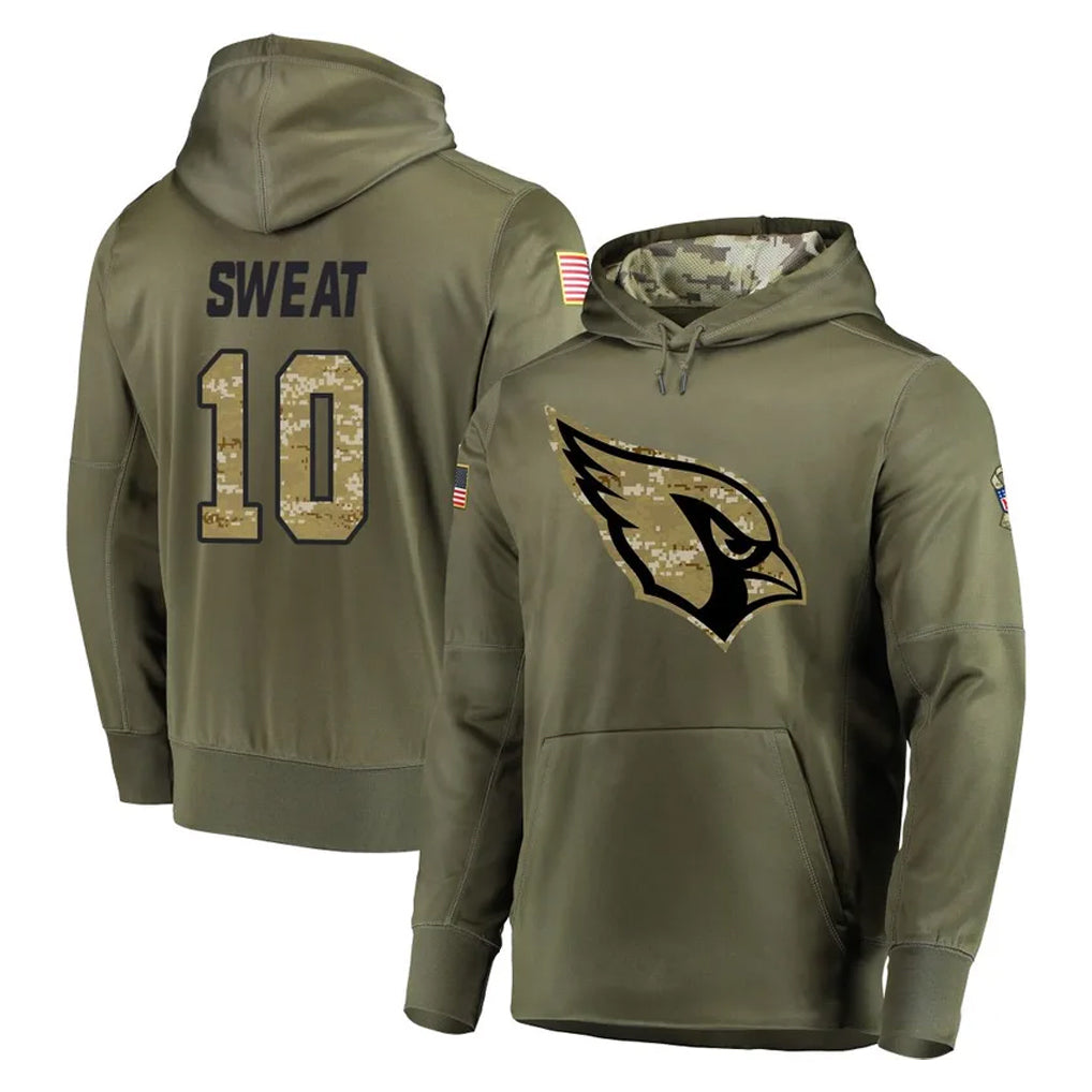 Ncoe A.Cardinals #10 Josh Sweat Player Olive Salute to Service Pullover Hoodie Home Game Stitched Jerseys