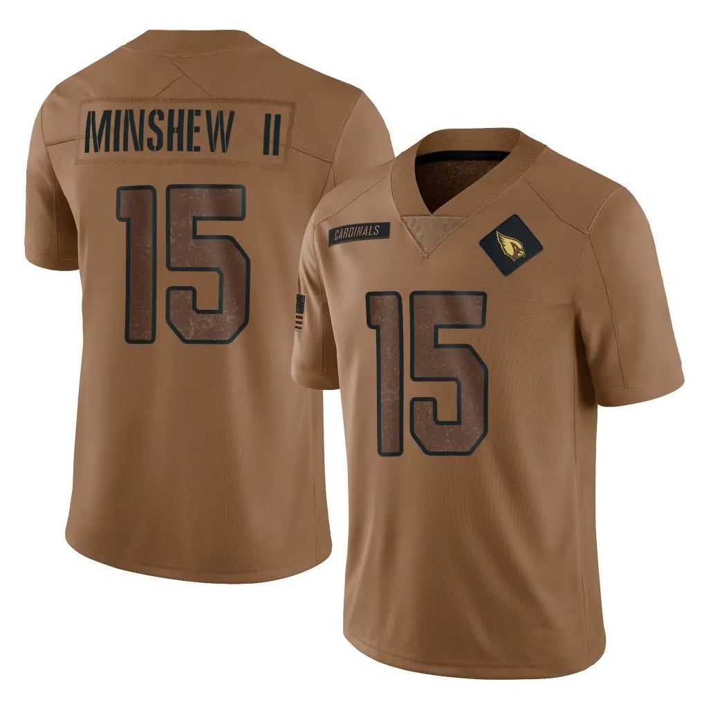 Ncoe A.Cardinals #15 Gardner Minshew II Player Brown Limited Salute To Service Home Game Stitched Jerseys