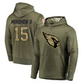 Ncoe A.Cardinals #15 Gardner Minshew II Player Olive Salute to Service Pullover Hoodie Home Game Stitched Jerseys