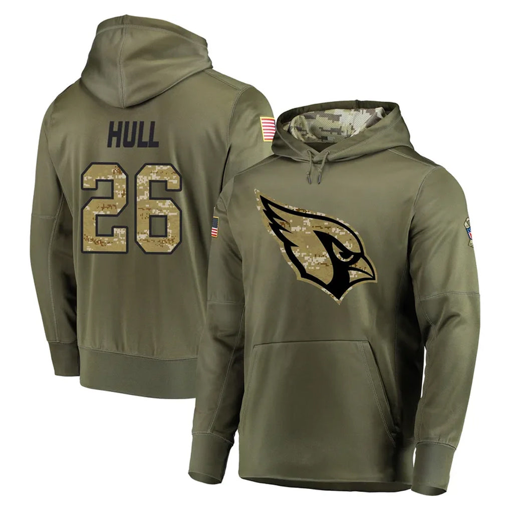Ncoe A.Cardinals #26 Evan Hull Player Olive Salute to Service Pullover Hoodie Home Game Stitched Jerseys