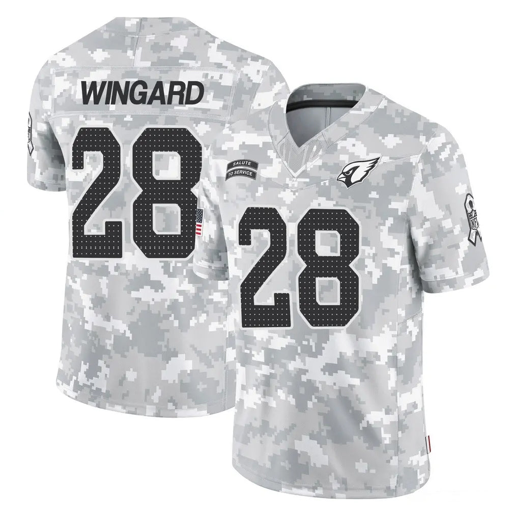 Ncoe A.Cardinals #28 Andrew Wingard Player Arctic Camo Limited Salute To Service Home Game Stitched Jerseys