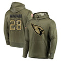 Ncoe A.Cardinals #28 Andrew Wingard Player Olive Salute to Service Pullover Hoodie Home Game Stitched Jerseys