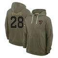 Ncoe A.Cardinals #28 Andrew Wingard Player Olive Salute to Service Pullover Hoodies Limited Stitched Jerseys