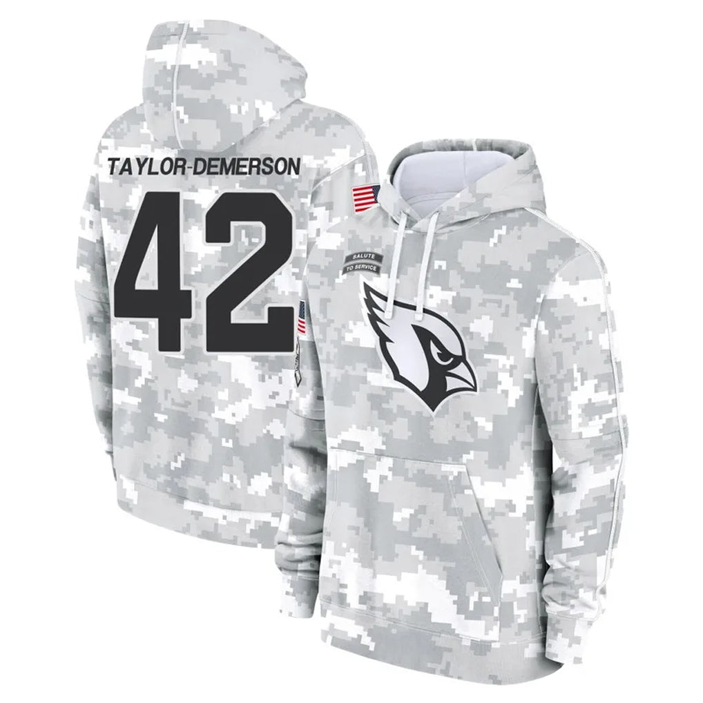 Ncoe A.Cardinals #42 Dadrion Taylor-Demerson Player Arctic Camo Limited Salute to Service Pullover Hoodies Game Stitched Jerseys