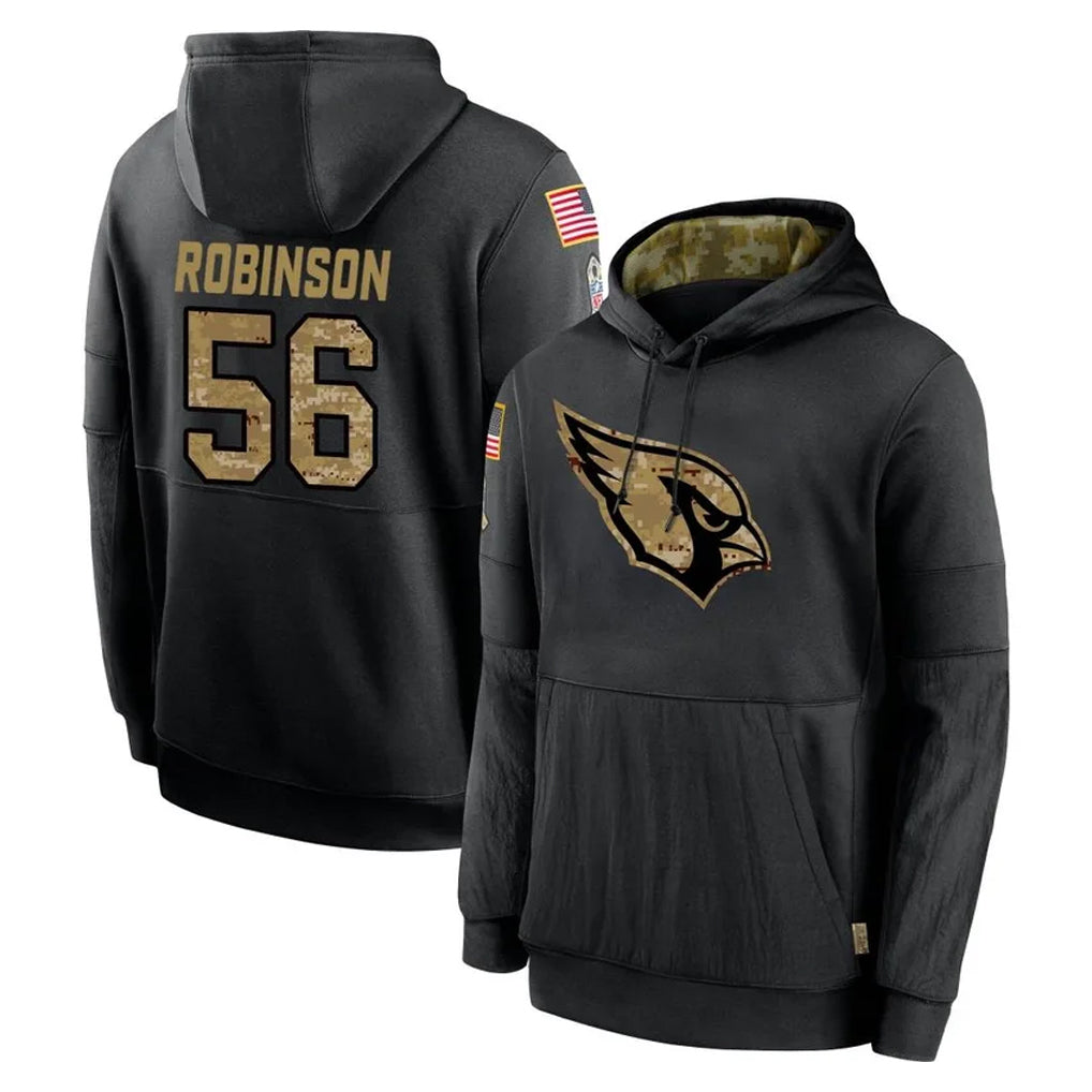 Ncoe A.Cardinals #56 Darius Robinson Player Black Salute to Service Sideline Performance Pullover Hoodies Home Game Stitched Jerseys