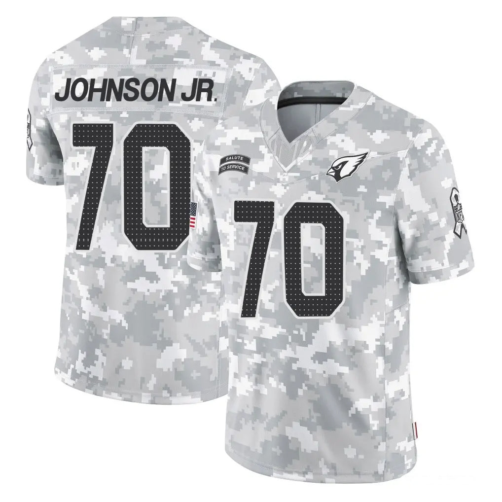 Ncoe A.Cardinals #70 Paris Johnson Jr. Player Arctic Camo Limited Salute To Service Home Game Stitched Jerseys