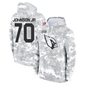 Ncoe A.Cardinals #70 Paris Johnson Jr. Player Arctic Camo Limited Salute to Service Pullover Hoodies Game Stitched Jerseys