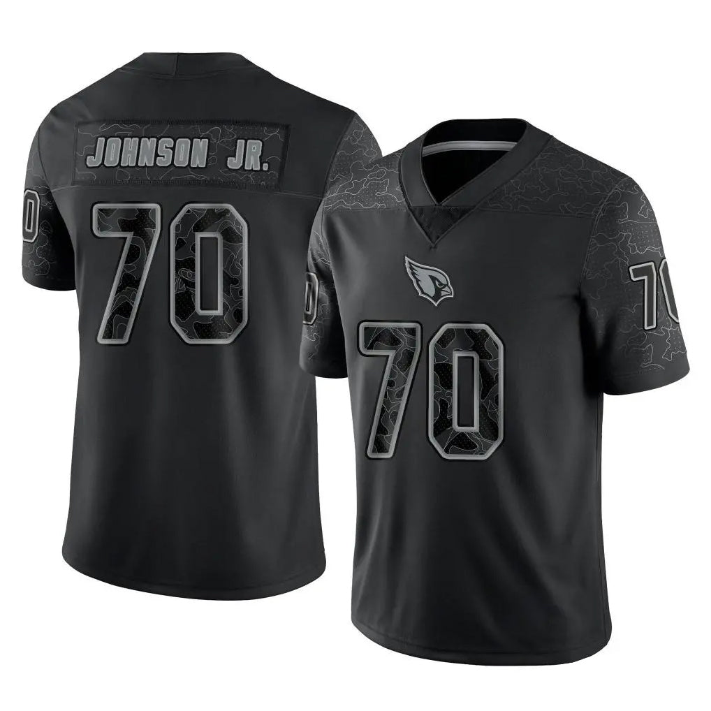 Ncoe A.Cardinals #70 Paris Johnson Jr. Player Black RFLCTV Limited Home Game Stitched Jerseys