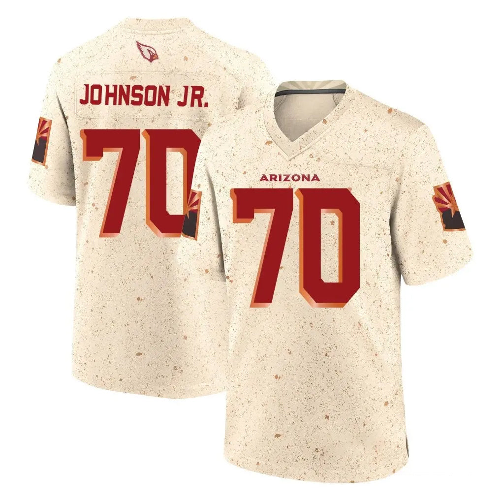 Ncoe A.Cardinals #70 Paris Johnson Jr. Player Cream Rivalries Collection Game Stitched Jerseys