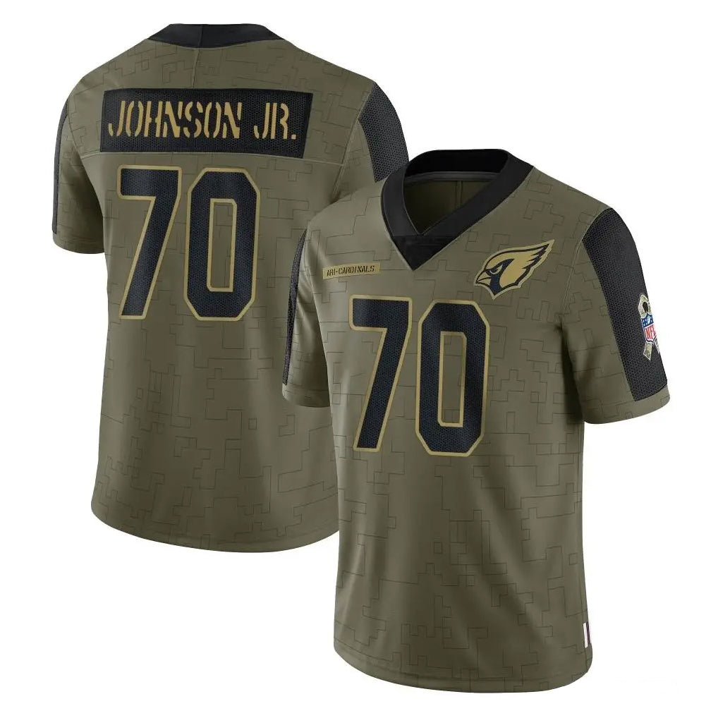 Ncoe A.Cardinals #70 Paris Johnson Jr. Player Olive Salute To Service Limited Game Stitched Jerseys