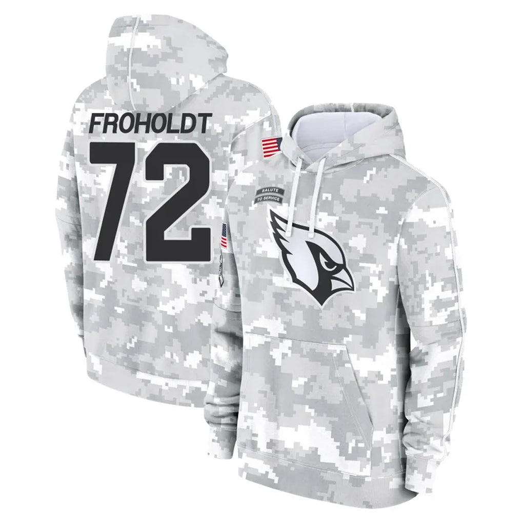 Ncoe A.Cardinals #72 Hjalte Froholdt Player Arctic Camo Limited Salute to Service Pullover Hoodies Game Stitched Jerseys