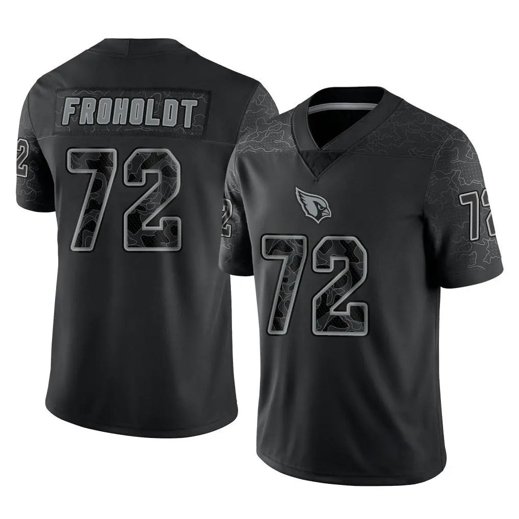 Ncoe A.Cardinals #72 Hjalte Froholdt Player Black RFLCTV Limited Home Game Stitched Jerseys