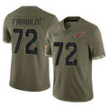 Ncoe A.Cardinals #72 Hjalte Froholdt Player Olive Limited Salute To Service Home Game Stitched Jerseys