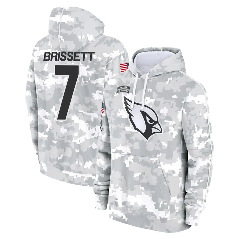 Ncoe A.Cardinals #7 Jacoby Brissett Player Arctic Camo Limited Salute to Service Pullover Hoodies Game Stitched Jerseys