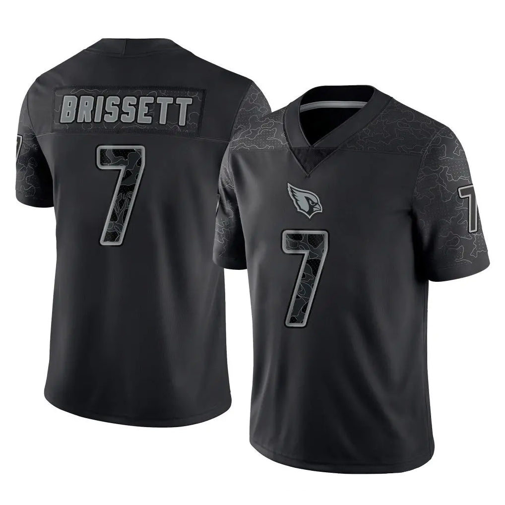 Ncoe A.Cardinals #7 Jacoby Brissett Player Black RFLCTV Limited Home Game Stitched Jerseys