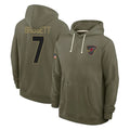 Ncoe A.Cardinals #7 Jacoby Brissett Player Olive Salute to Service Pullover Hoodies Limited Stitched Jerseys