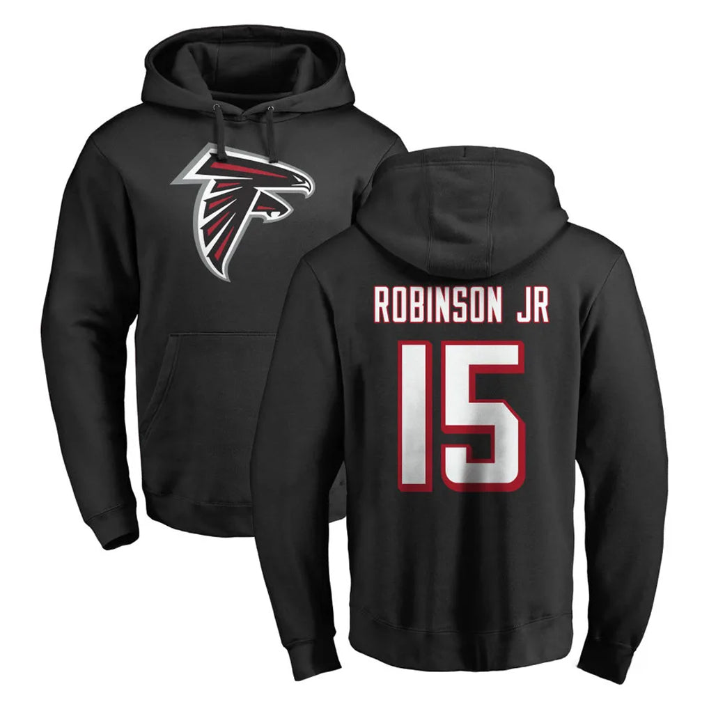Ncoe A.Falcons #15 Brian Robinson Player Black LOGO Pullover Hoodies Home Game Stitched Jerseys