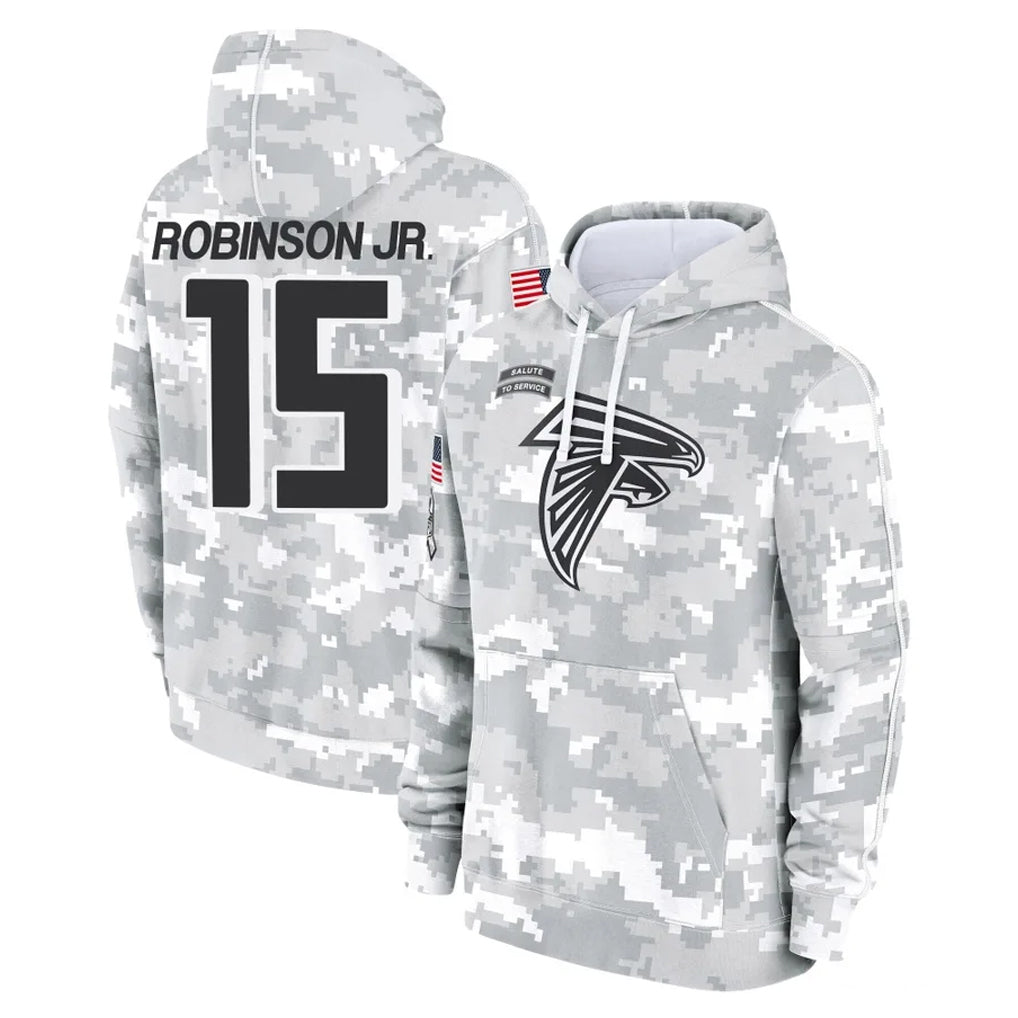 Ncoe A.Falcons #15 Brian Robinson Player Camo Arctic Salute to Service Hoodies Limited Stitched Jerseys