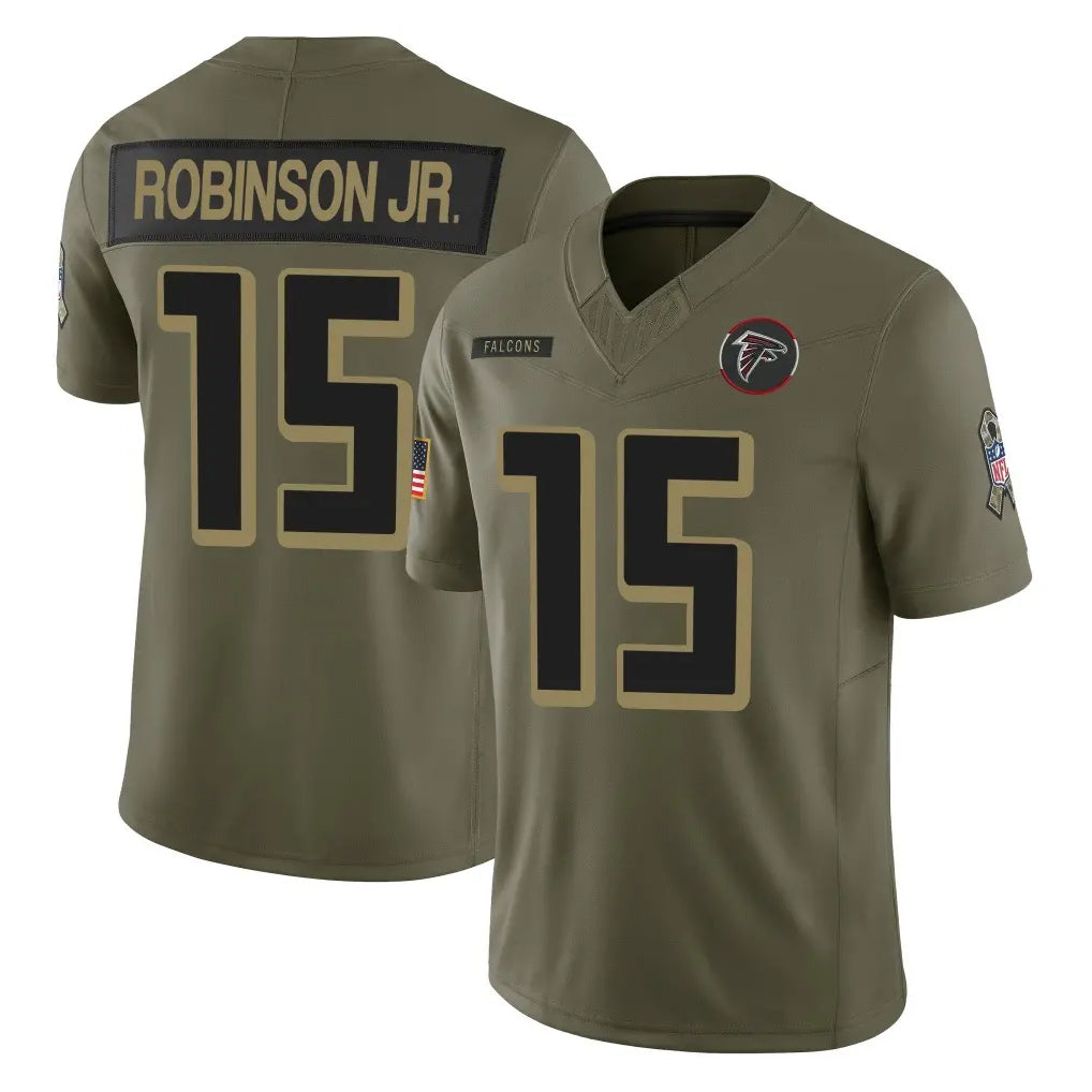 Ncoe A.Falcons #15 Brian Robinson Player Olive Salute To Service Limited Home Game Stitched Jerseys