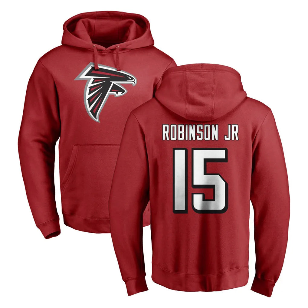 Ncoe A.Falcons #15 Brian Robinson Player Red Pullover Hoodies Home Game Stitched Jerseys