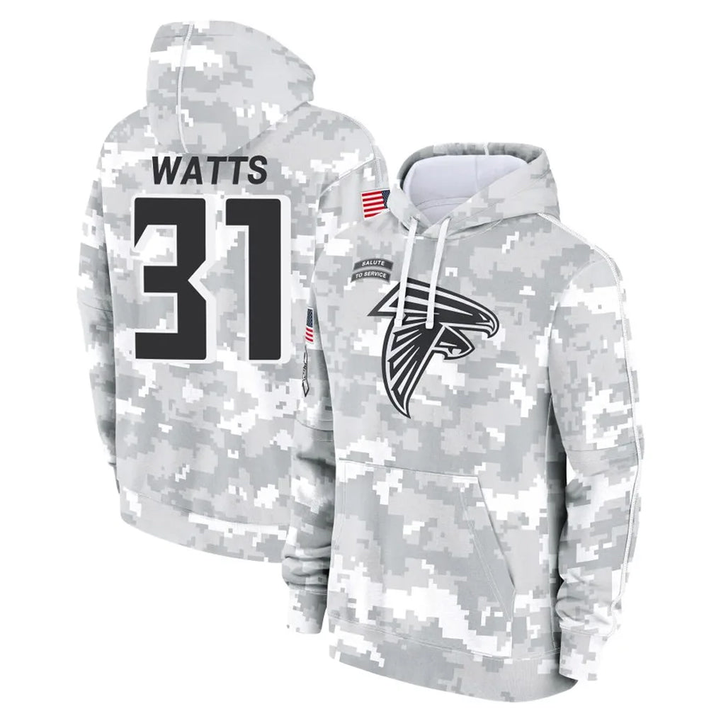 Ncoe A.Falcons #31 Xavier Watts Player Camo Arctic Salute to Service Hoodies Limited Stitched Jerseys