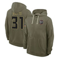 Ncoe A.Falcons #31 Xavier Watts Player Olive 2025 Salute to Service Hoodies Stitched Jerseys