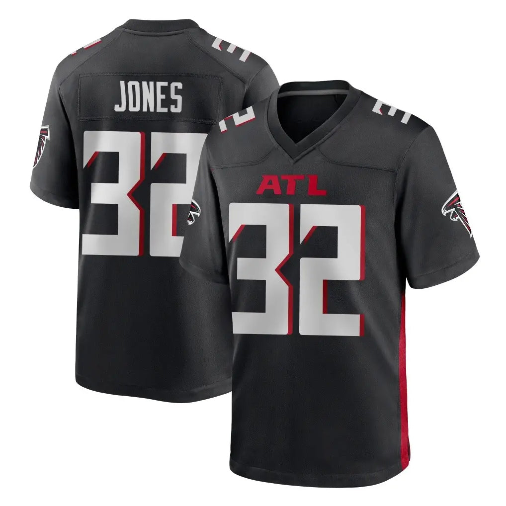 Ncoe A.Falcons #32 Cash Jones Player Black Home Game Stitched Jerseys