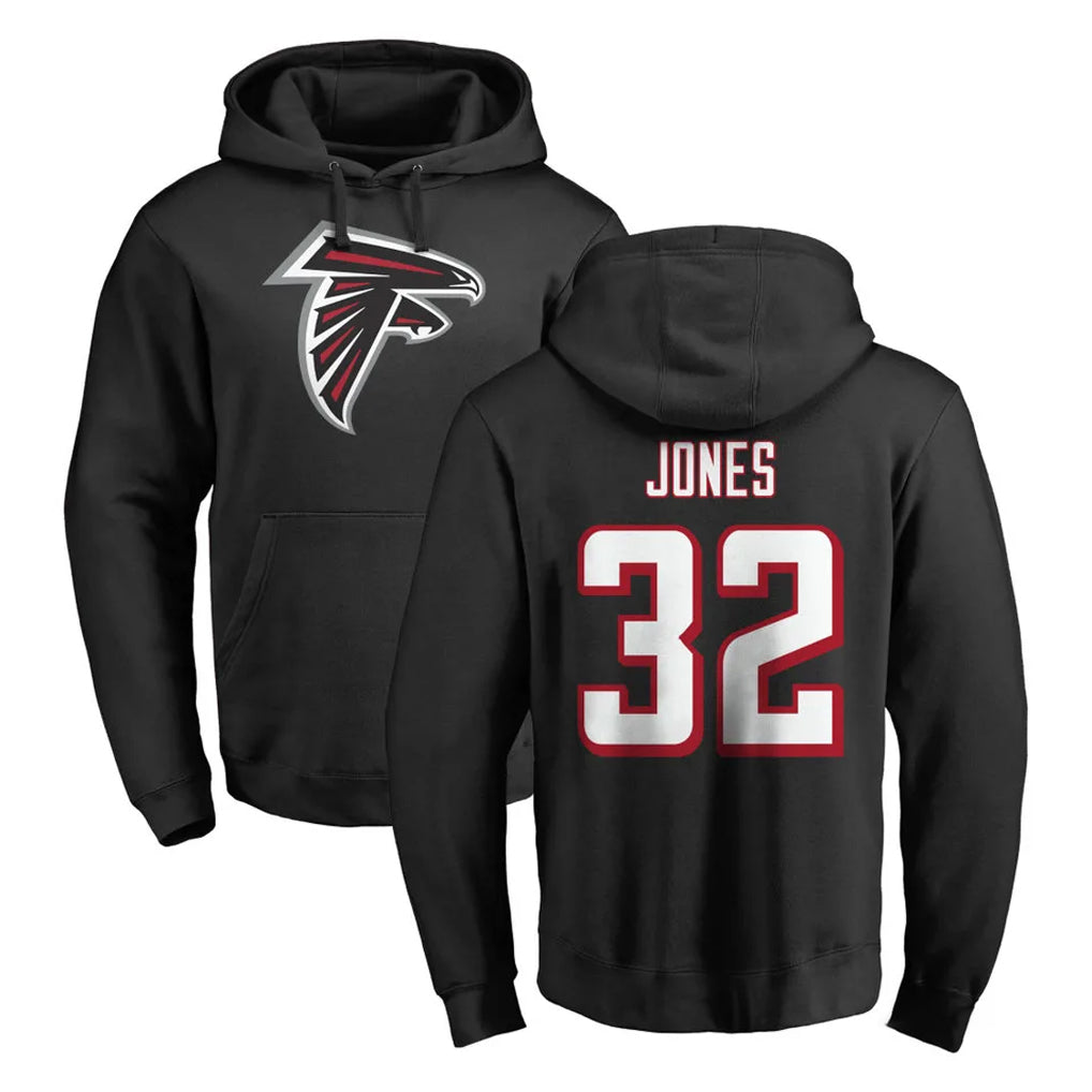 Ncoe A.Falcons #32 Cash Jones Player Black LOGO Pullover Hoodies Home Game Stitched Jerseys