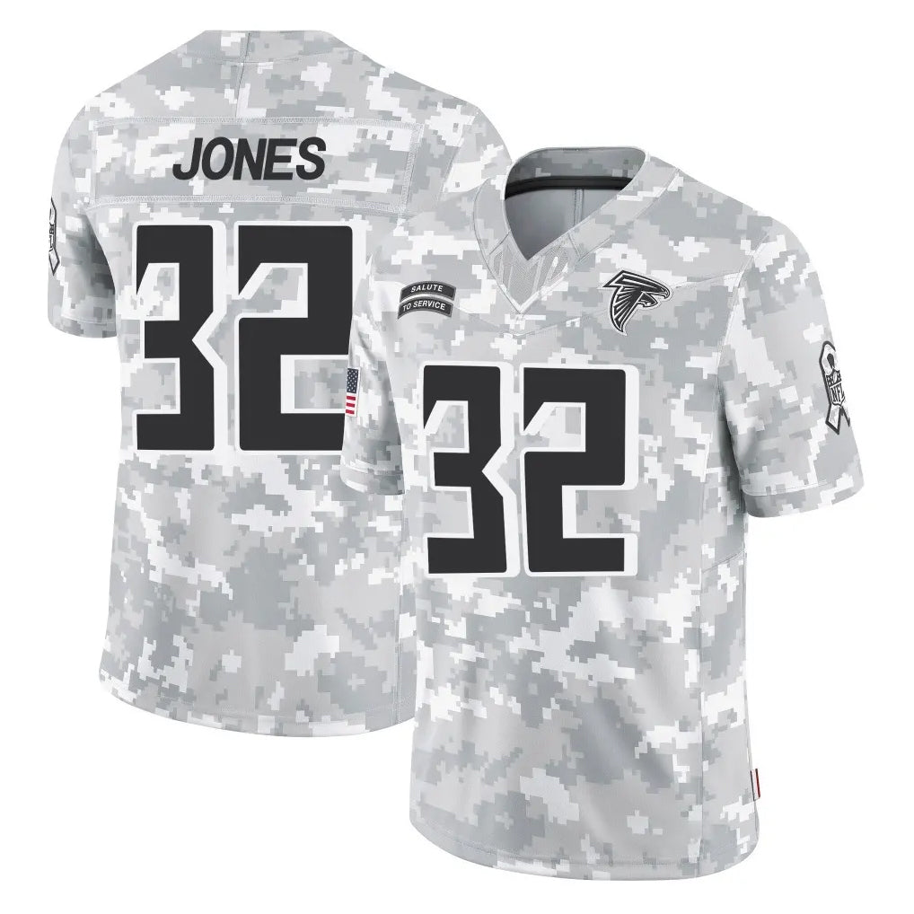 Ncoe A.Falcons #32 Cash Jones Player Camo Salute to Service Limited Stitched Jerseys