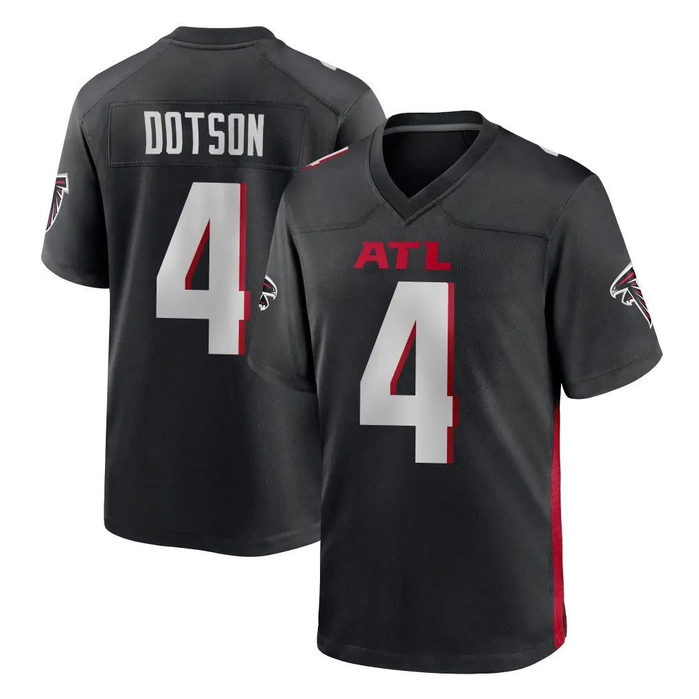 Ncoe A.Falcons #4 Jahan Dotson Player Black Home Game Stitched Jerseys