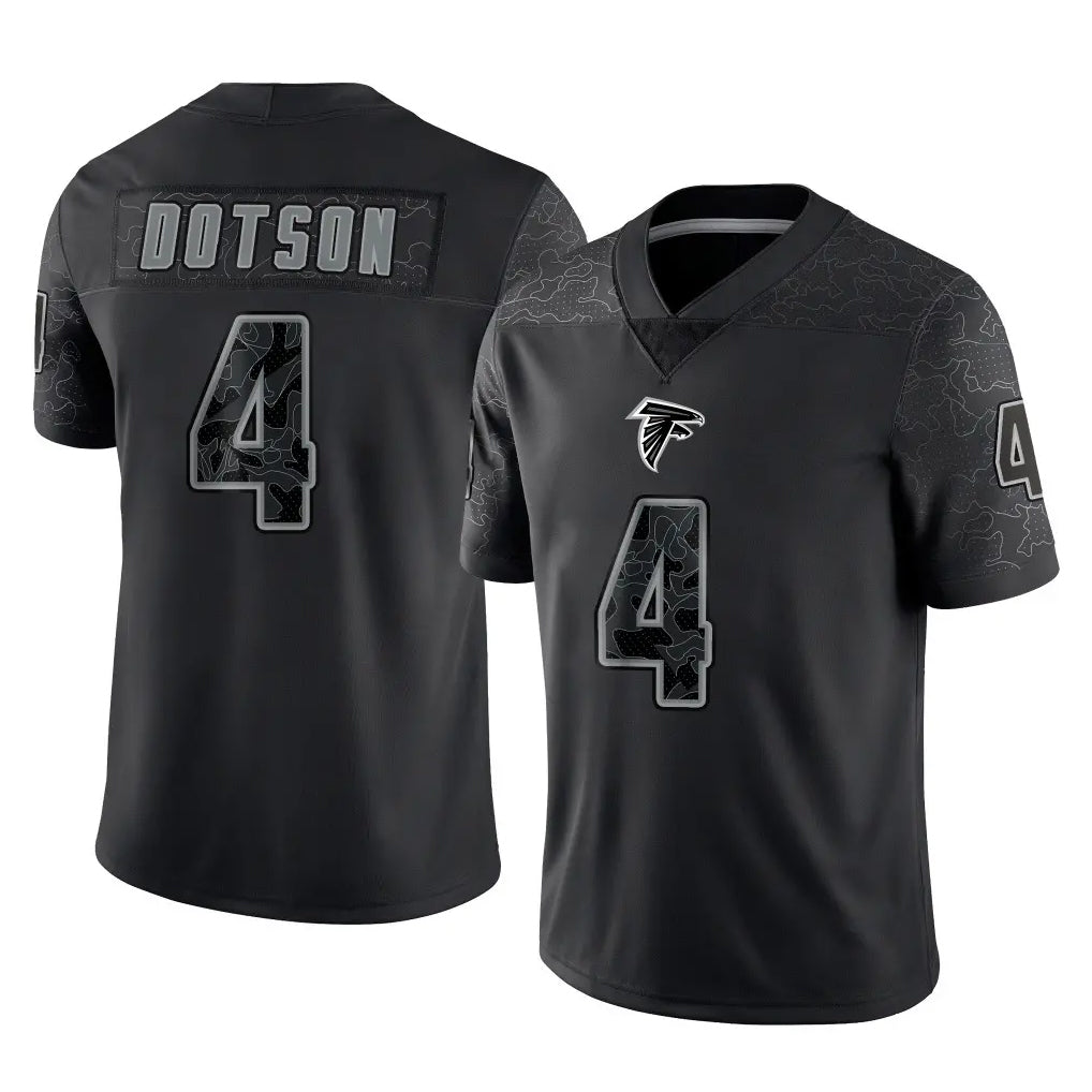 Ncoe A.Falcons #4 Jahan Dotson Player Black RFLCTV Limited Game Stitched Jerseys