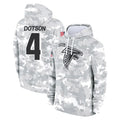 Ncoe A.Falcons #4 Jahan Dotson Player Camo Arctic Salute to Service Hoodies Limited Stitched Jerseys