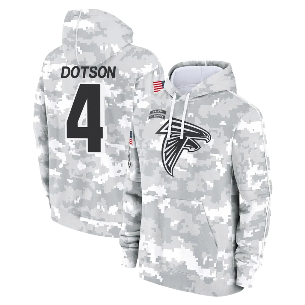 Ncoe A.Falcons #4 Jahan Dotson Player Camo Arctic Salute to Service Hoodies Limited Stitched Jerseys