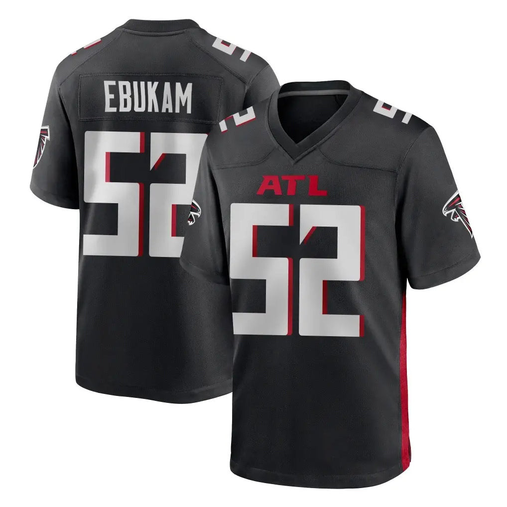 Ncoe A.Falcons #52 Samson Ebukam Player Black Home Game Stitched Jerseys