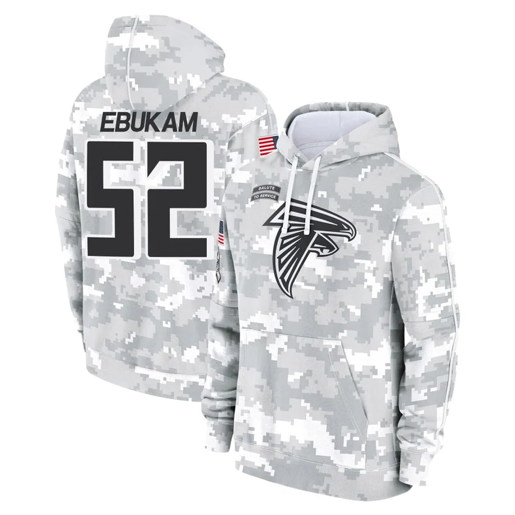 Ncoe A.Falcons #52 Samson Ebukam Player Camo Arctic Salute to Service Hoodies Limited Stitched Jerseys