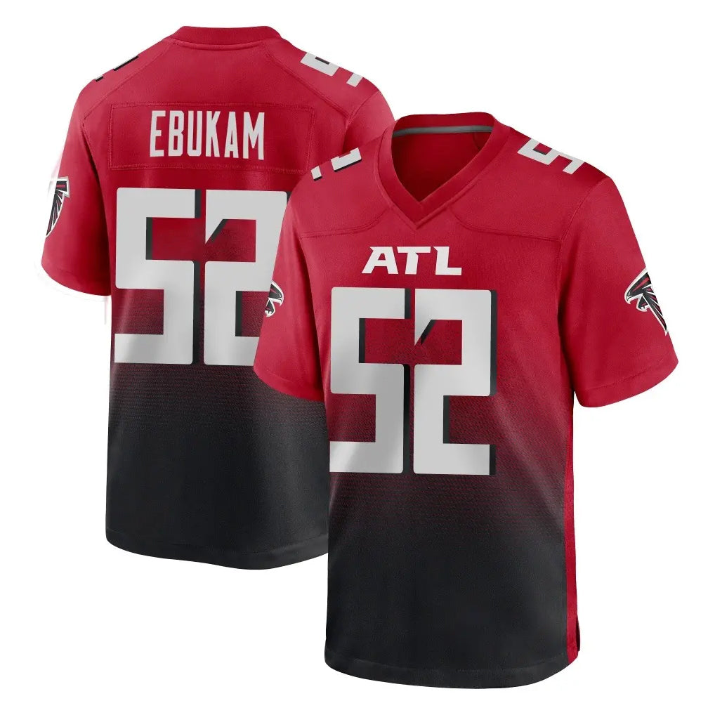 Ncoe A.Falcons #52 Samson Ebukam Player Red Home Game Stitched Jerseys