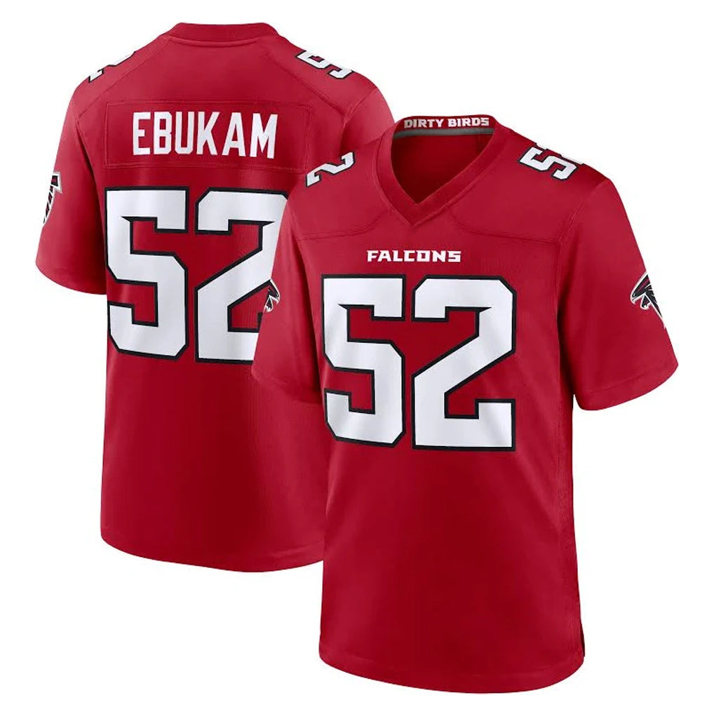 Ncoe A.Falcons #52 Samson Ebukam Player Red Team Color Home Game Stitched Jerseys