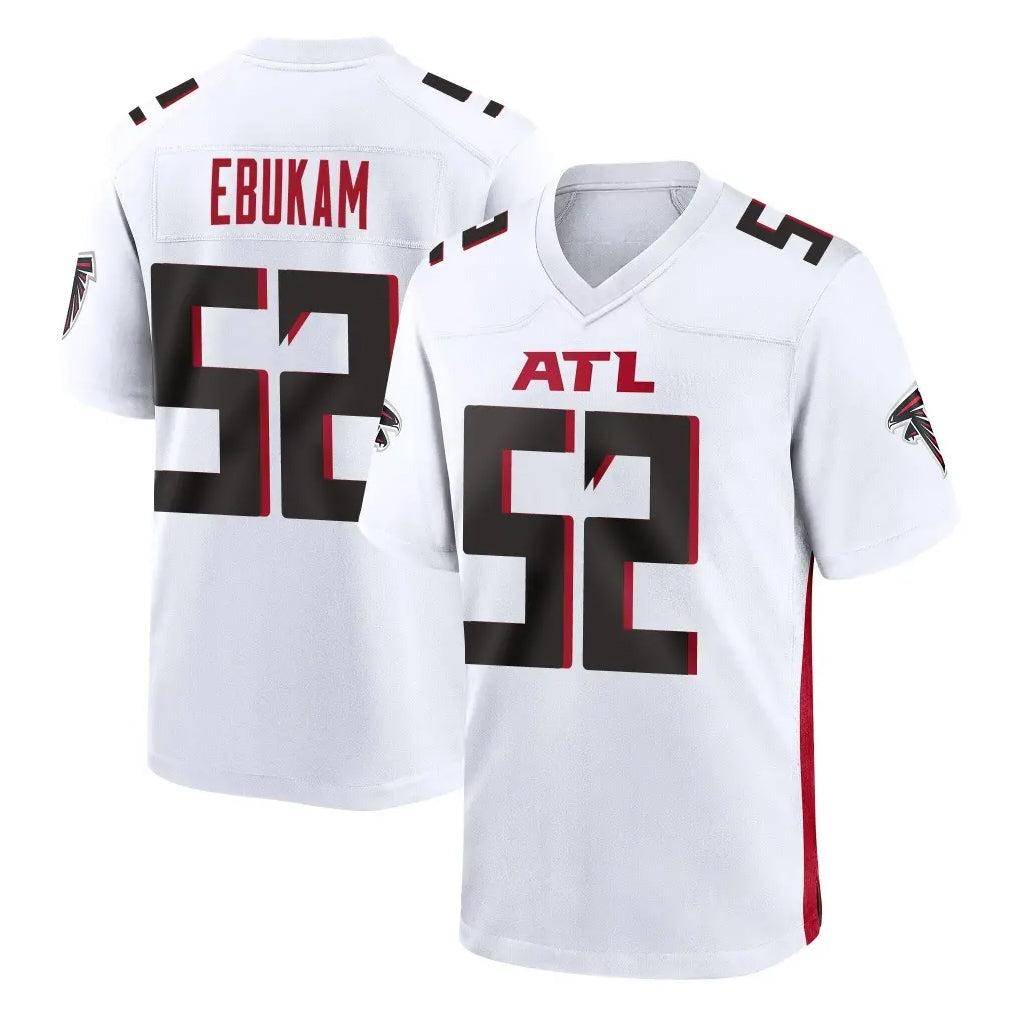 Ncoe A.Falcons #52 Samson Ebukam Player White Home Game Stitched Jerseys