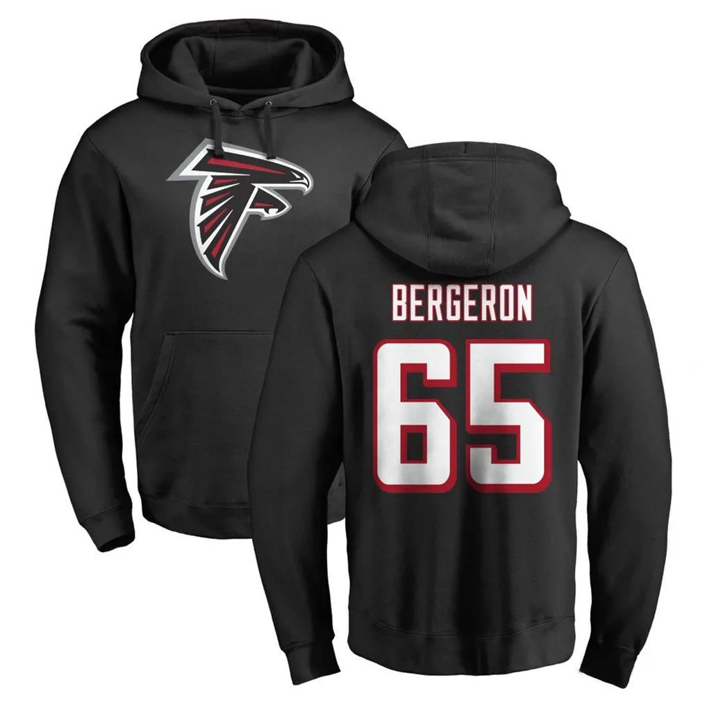 Ncoe A.Falcons #65 Matthew Bergeron Player Black LOGO Pullover Hoodies Home Game Stitched Jerseys