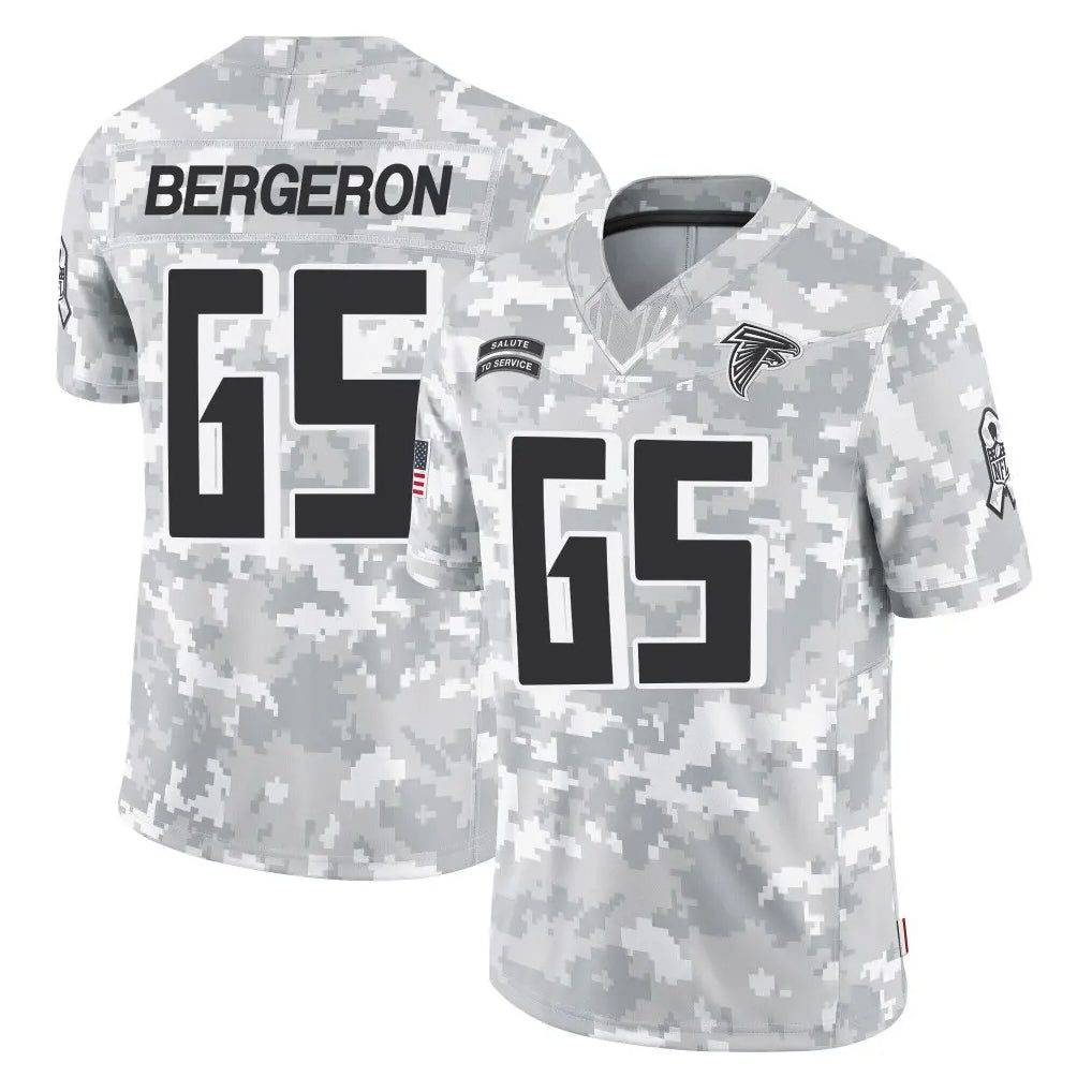 Ncoe A.Falcons #65 Matthew Bergeron Player Camo Salute to Service Limited Stitched Jerseys