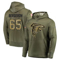 Ncoe A.Falcons #65 Matthew Bergeron Player Olive Salute to Service Hoodies Stitched Jerseys
