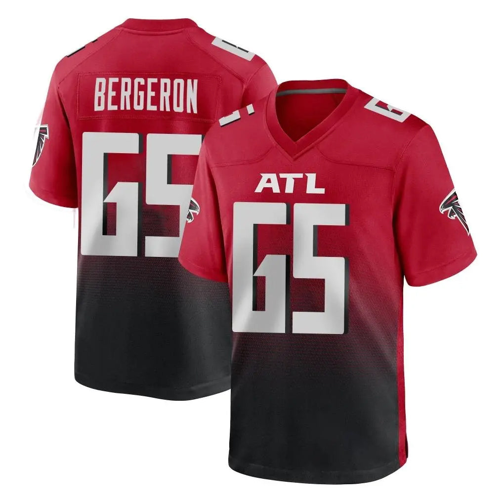 Ncoe A.Falcons #65 Matthew Bergeron Player Red Home Game Stitched Jerseys