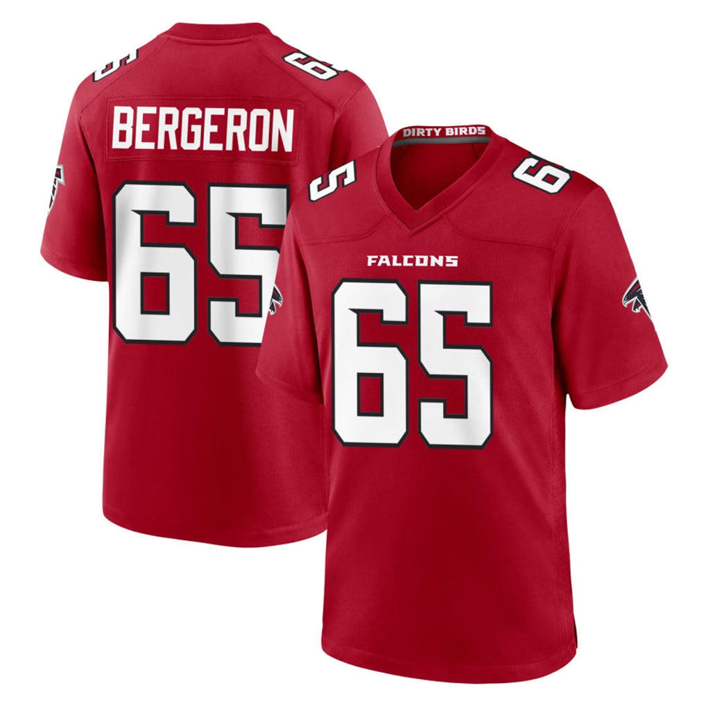 Ncoe A.Falcons #65 Matthew Bergeron Player Red Team Color Home Game Stitched Jerseys