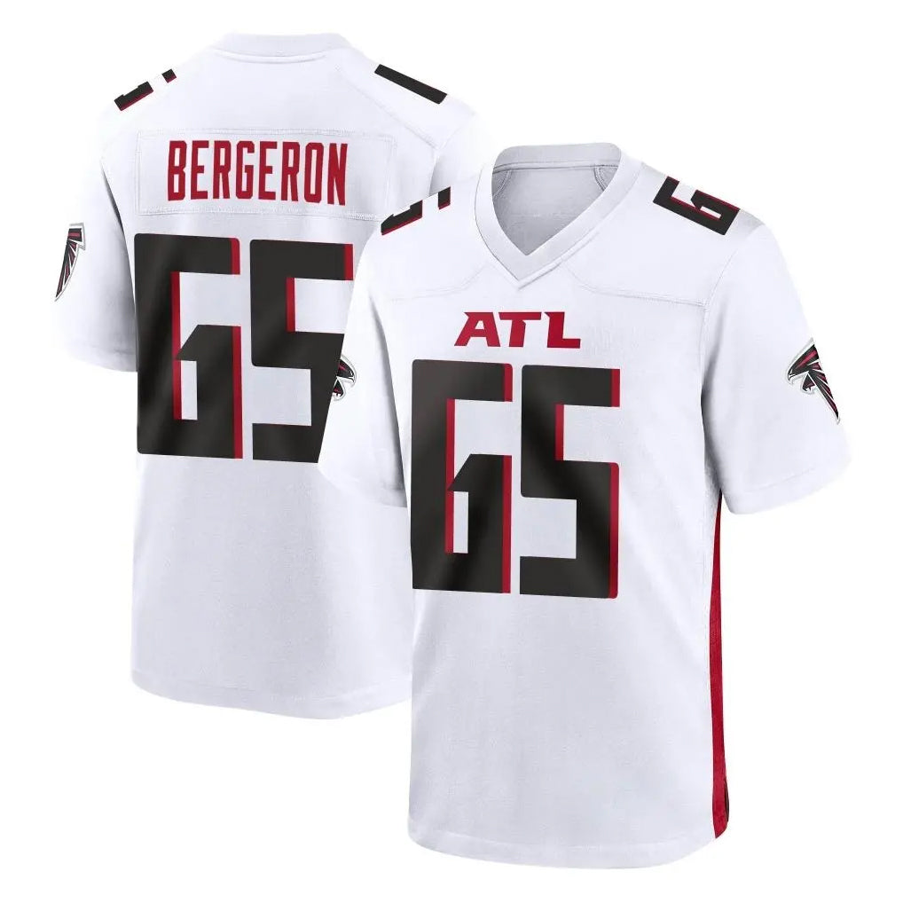Ncoe A.Falcons #65 Matthew Bergeron Player White Home Game Stitched Jerseys