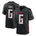 Ncoe A.Falcons #6 Nick Folk Player Black Home Game Stitched Jerseys
