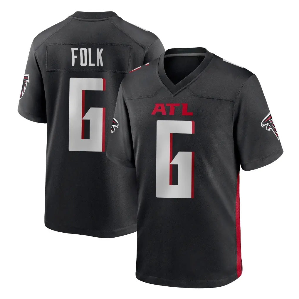Ncoe A.Falcons #6 Nick Folk Player Black Home Game Stitched Jerseys