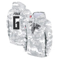 Ncoe A.Falcons #6 Nick Folk Player Camo Arctic Salute to Service Hoodies Limited Stitched Jerseys