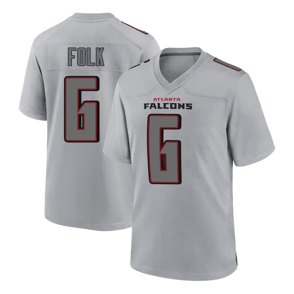 Ncoe A.Falcons #6 Nick Folk Player Gray Fashion Home Game Stitched Jerseys