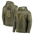 Ncoe A.Falcons #6 Nick Folk Player Olive Salute to Service Hoodies Stitched Jerseys